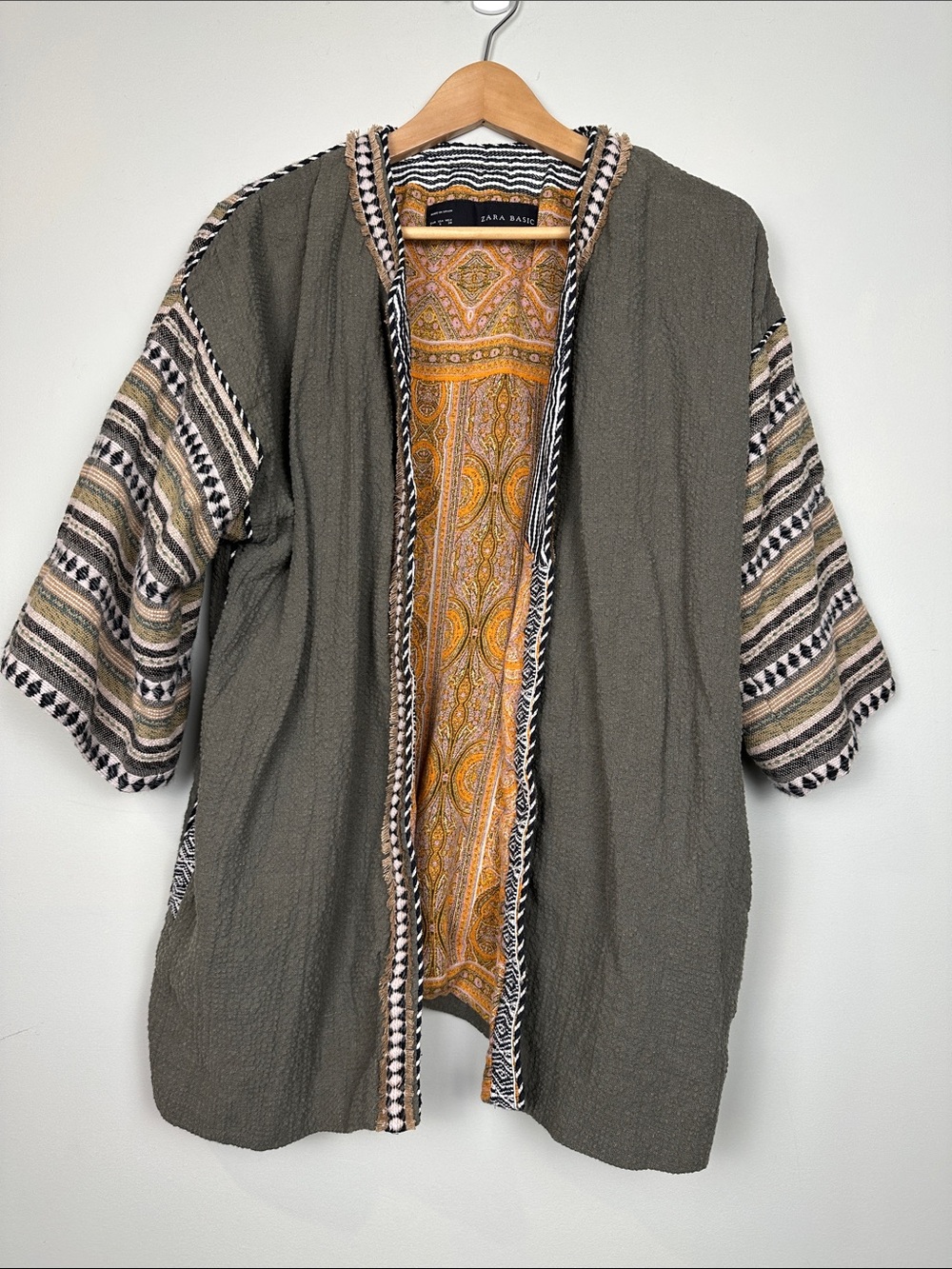 193. Zara woven open jacket.boho